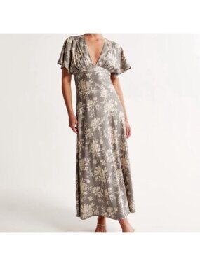 Floral Gray Maxi Dress